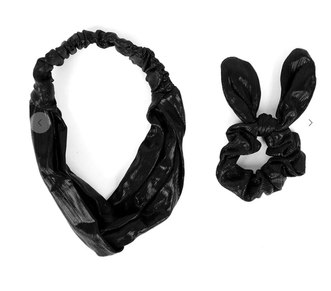 #H55 Shimmer Headband and Scrunchie Set