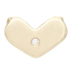 Heart Spacer Charm With Diamond