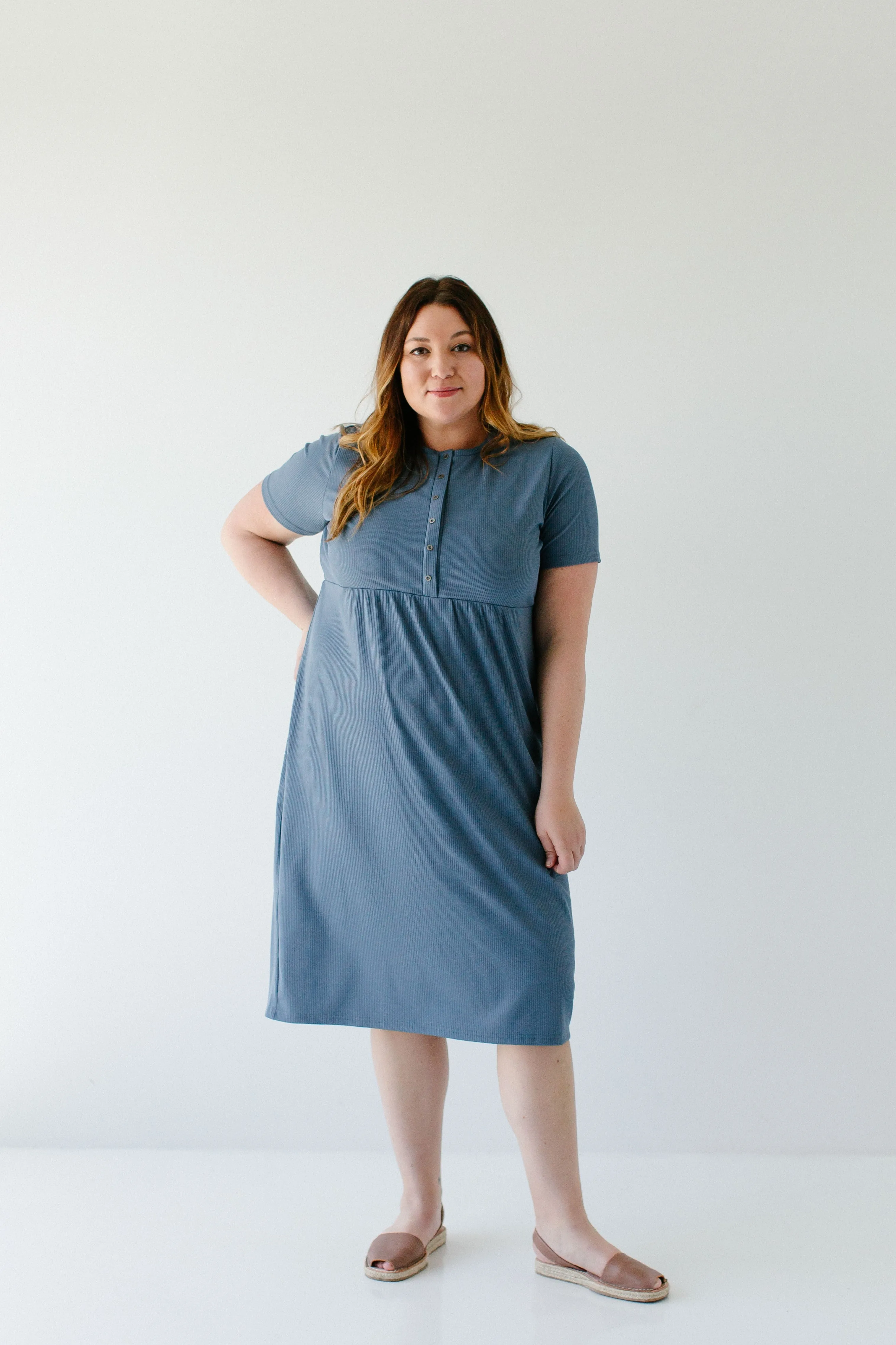 'Heidi' Nursing Friendly Ribbed Knit Dress