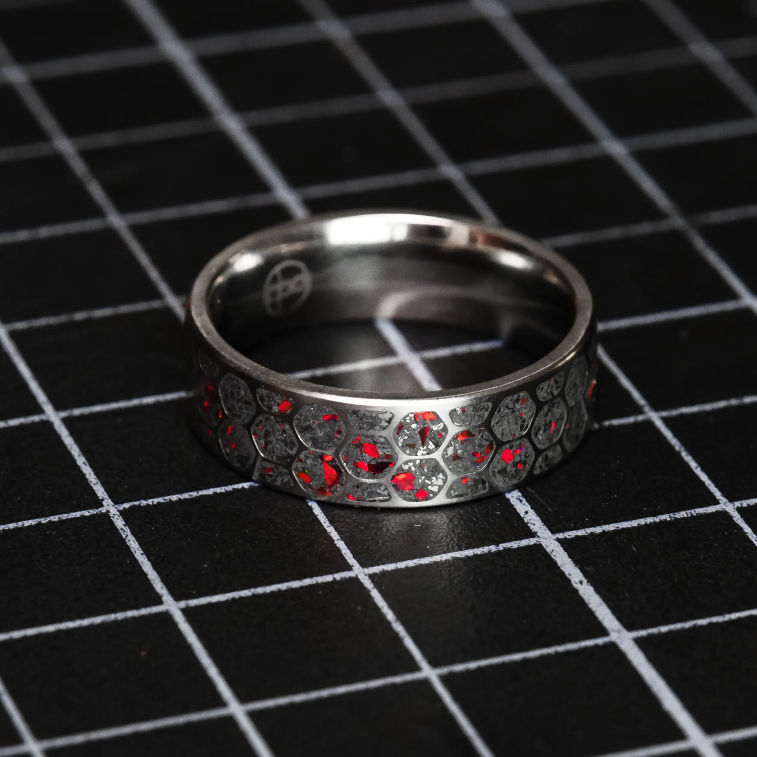 Hexagon Crimson Star Dust™ Ring