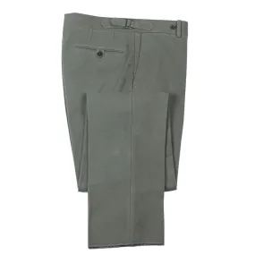 Higher-rise moss green cotton moleskin trousers with side tabs