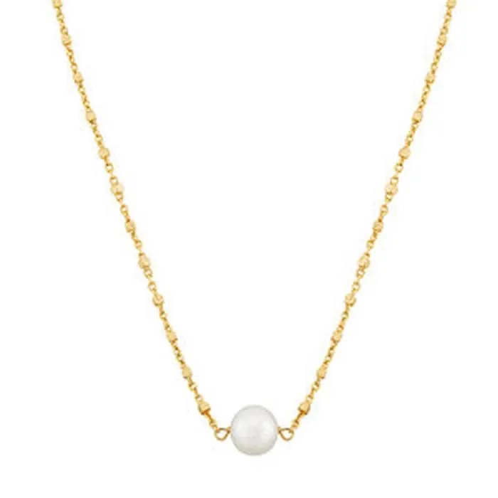 Honora  Pearl Station Necklace in 14K Yellow Gold