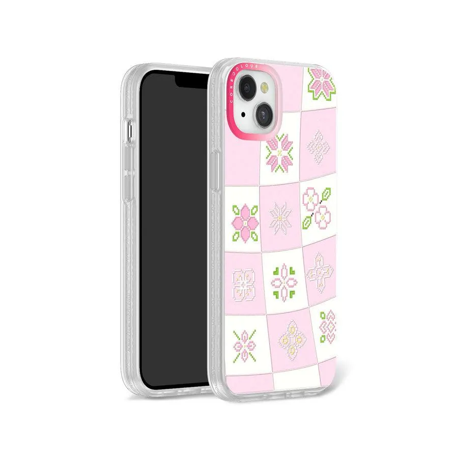 iPhone 12 Cherry Blossom Checker Phone Case