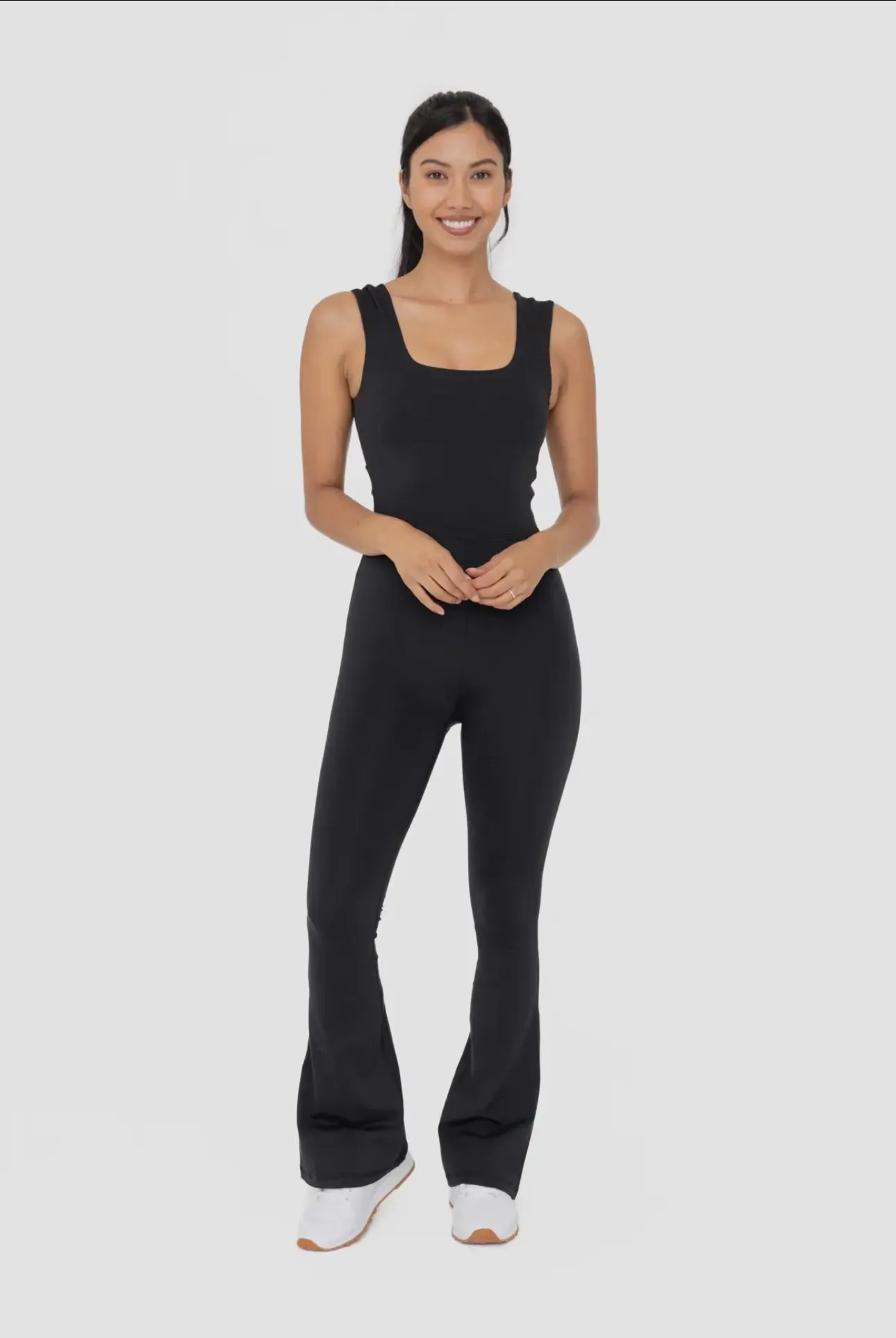 Lulu Cut Out Black Sport Jumpsuit