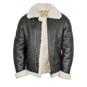 Men RAF Aviator B3 Shearling Leather Jacket