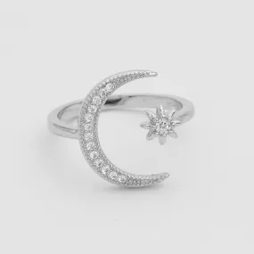 Moon and Star Ring | Sterling Silver