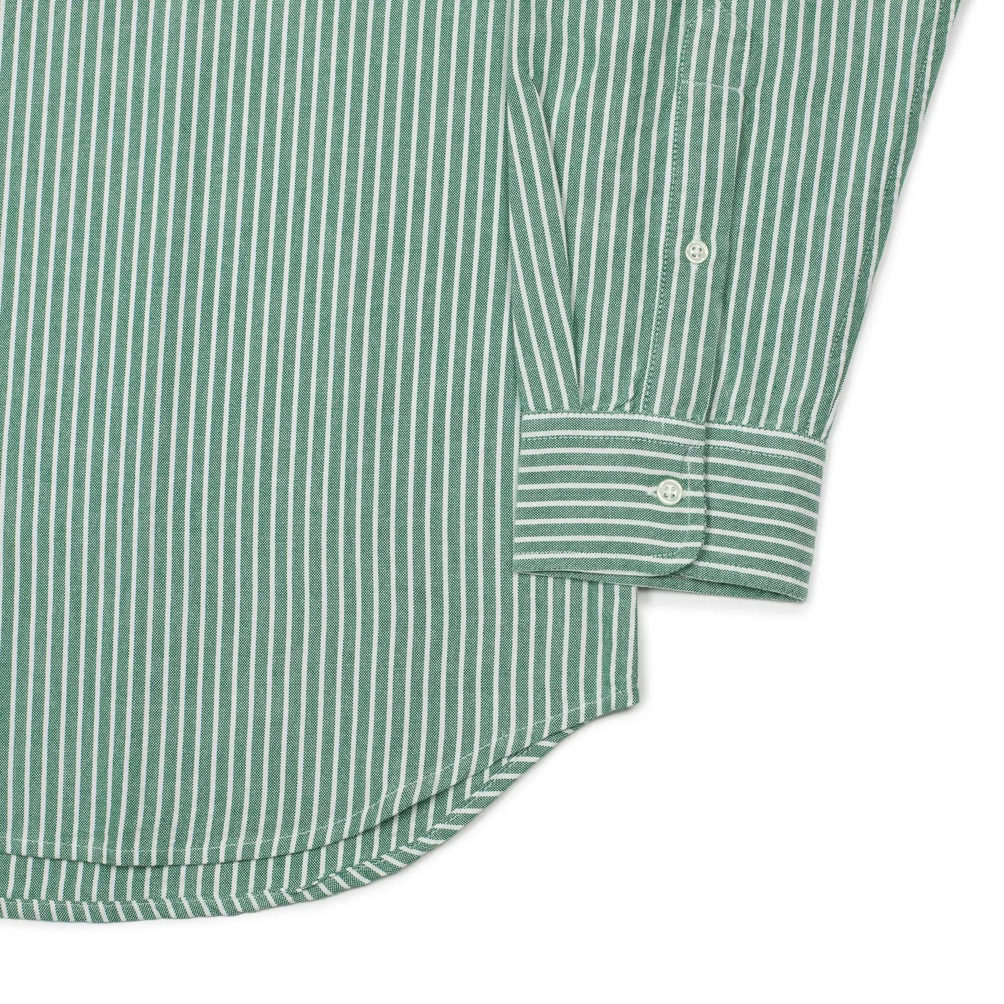 Oxford cloth button-down shirt in evergreen stripe (restock)