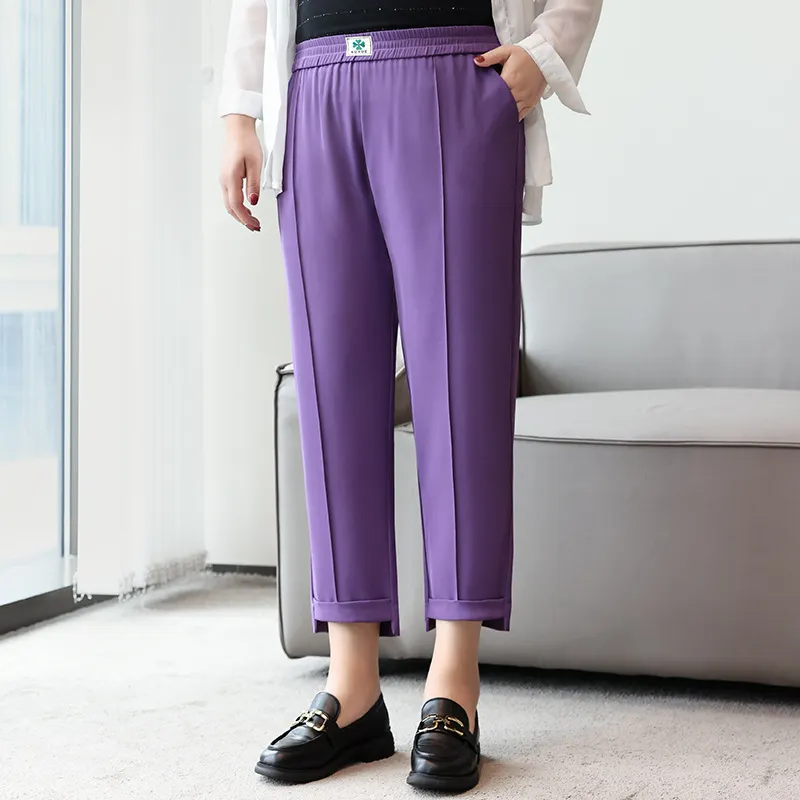 Plus Size Smart Piped Trouser Capri Pants (EXTRA BIG SIZE)