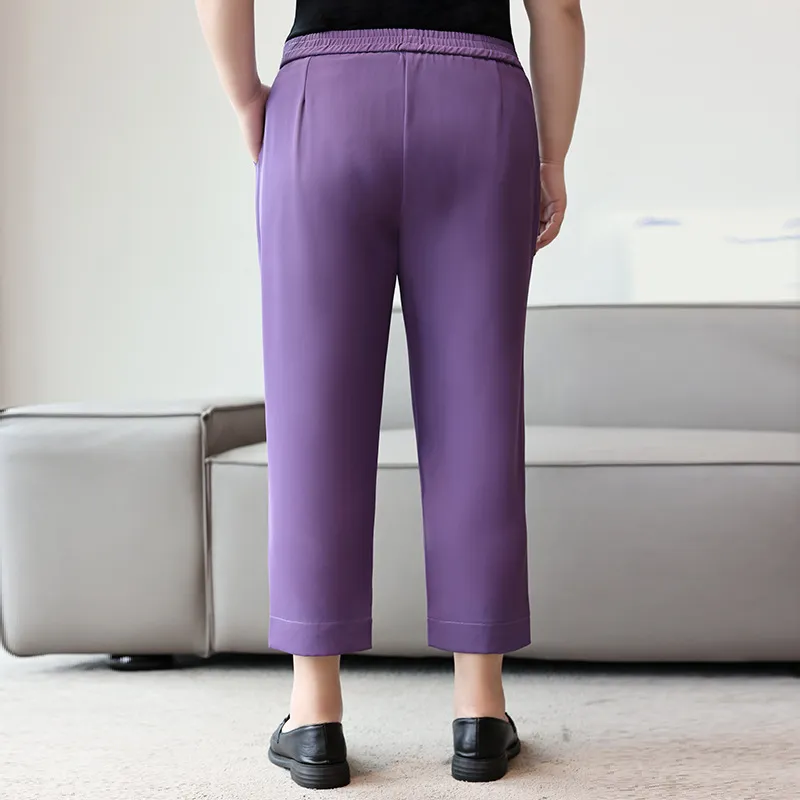 Plus Size Smart Piped Trouser Capri Pants (EXTRA BIG SIZE)