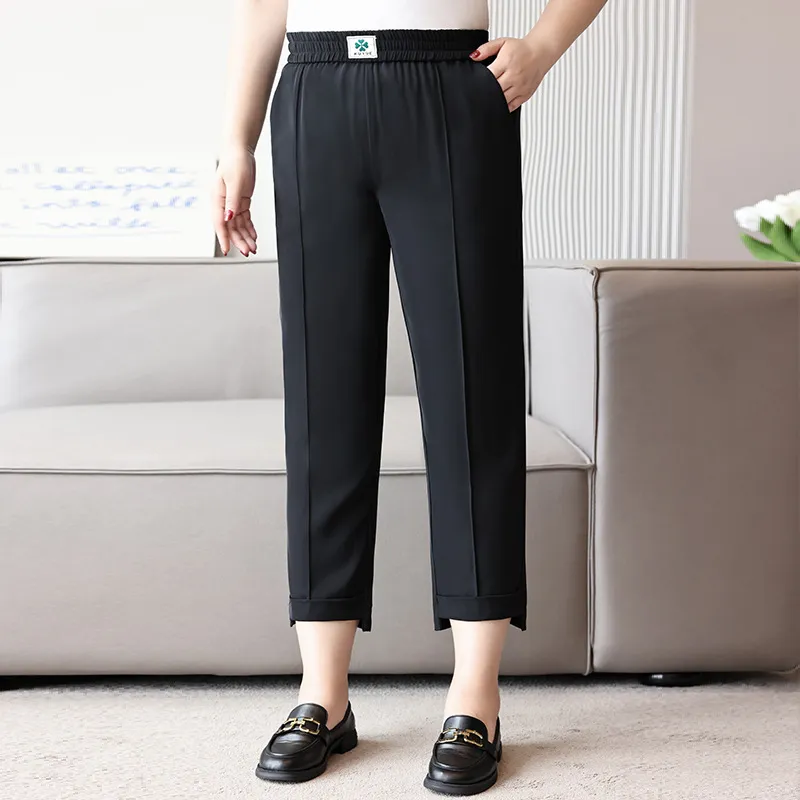 Plus Size Smart Piped Trouser Capri Pants (EXTRA BIG SIZE)