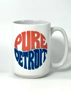 Pure Detroit Retro 16 oz Coffee Mug- Orange & Navy