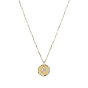 "P" Pendant with Diamonds in Gold on Chain