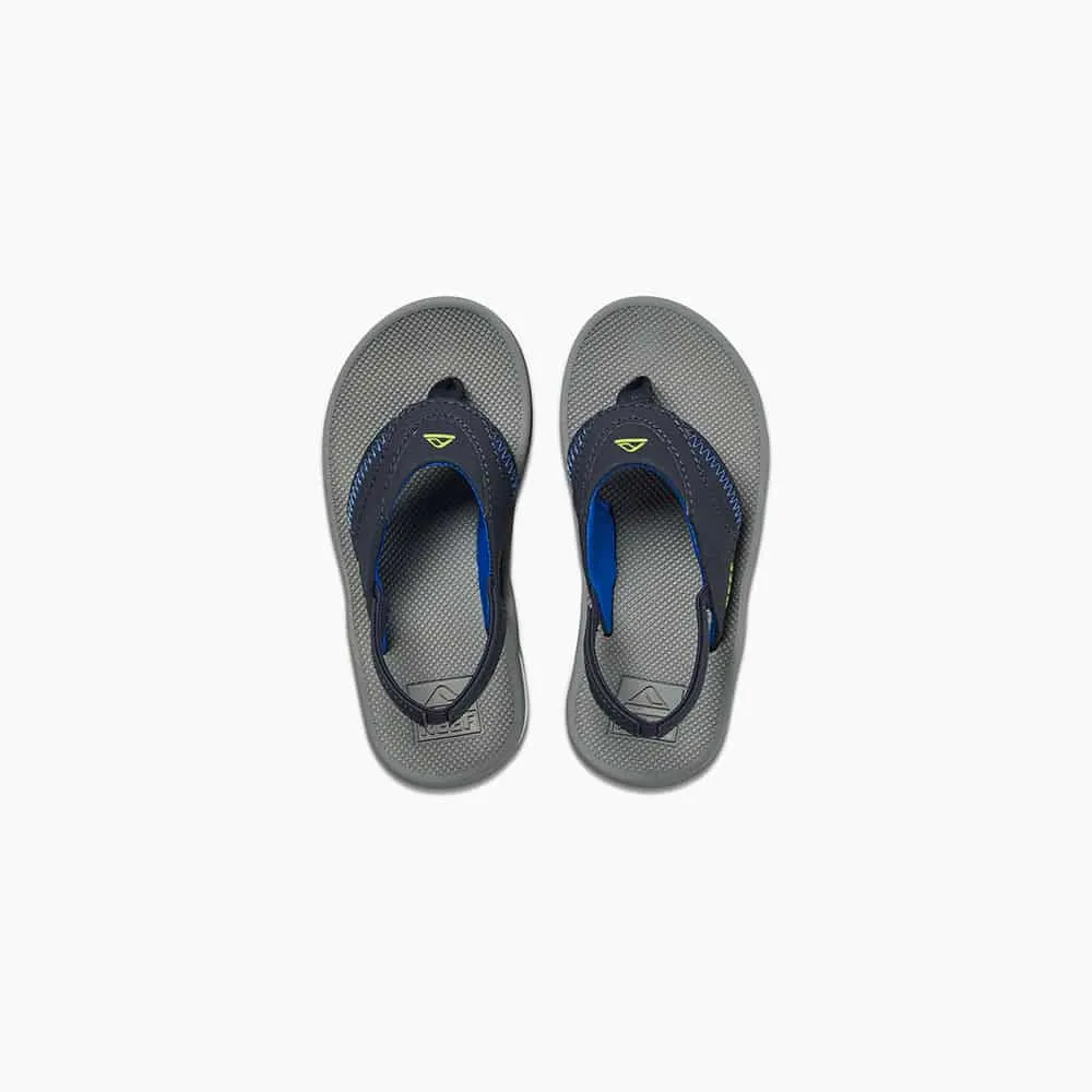 Reef Boys Little Fanning Flip Flop w/ Backstrap Navy / Lime