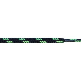 Round Dual Tone 3/16 - Black/Neon Green (12 Pair Pack) Shoelaces