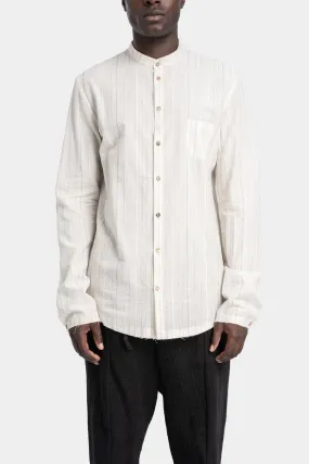 Striped Jacquard Korean Collar Shirt