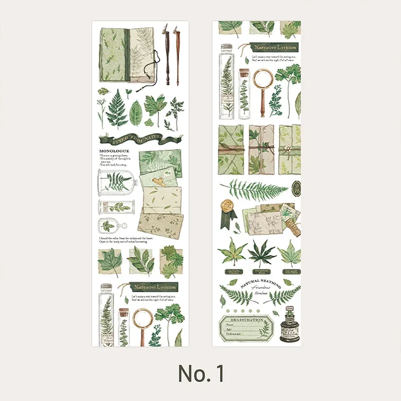 Vintage Plant Long Strip Washi Sticker