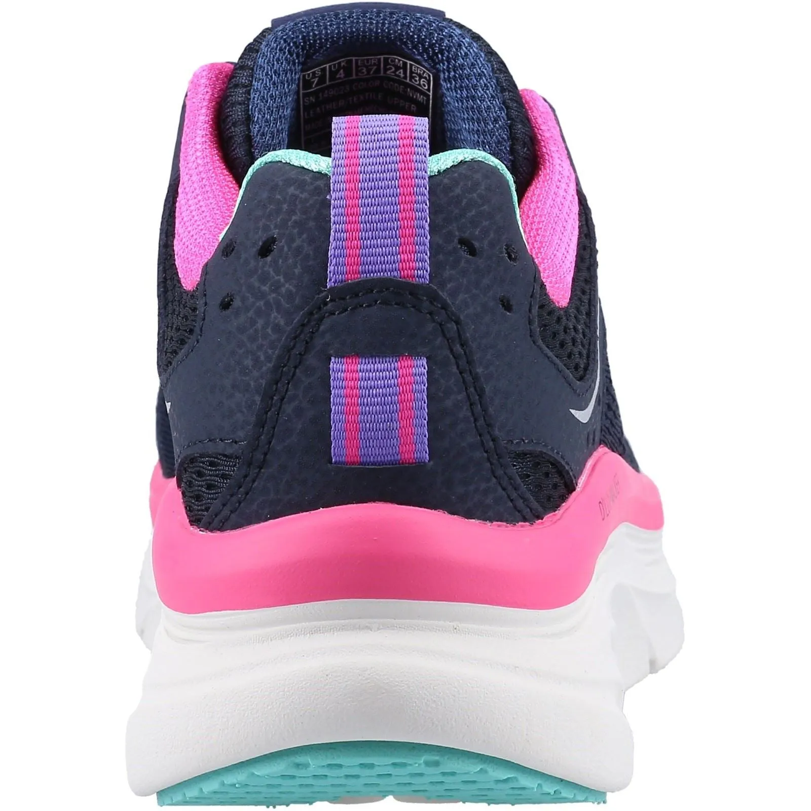 Women's Wide Fit Skechers 149023 D'lux Walker Infinite Motion Sports Trainers - Navy/Multi