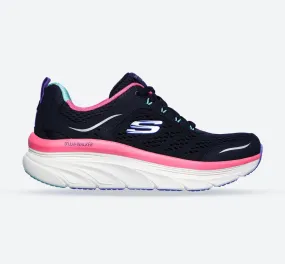 Women's Wide Fit Skechers 149023 D'lux Walker Infinite Motion Sports Trainers - Navy/Multi